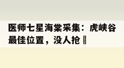 医师七星海棠采集：虎峡谷最佳位置，没人抢​